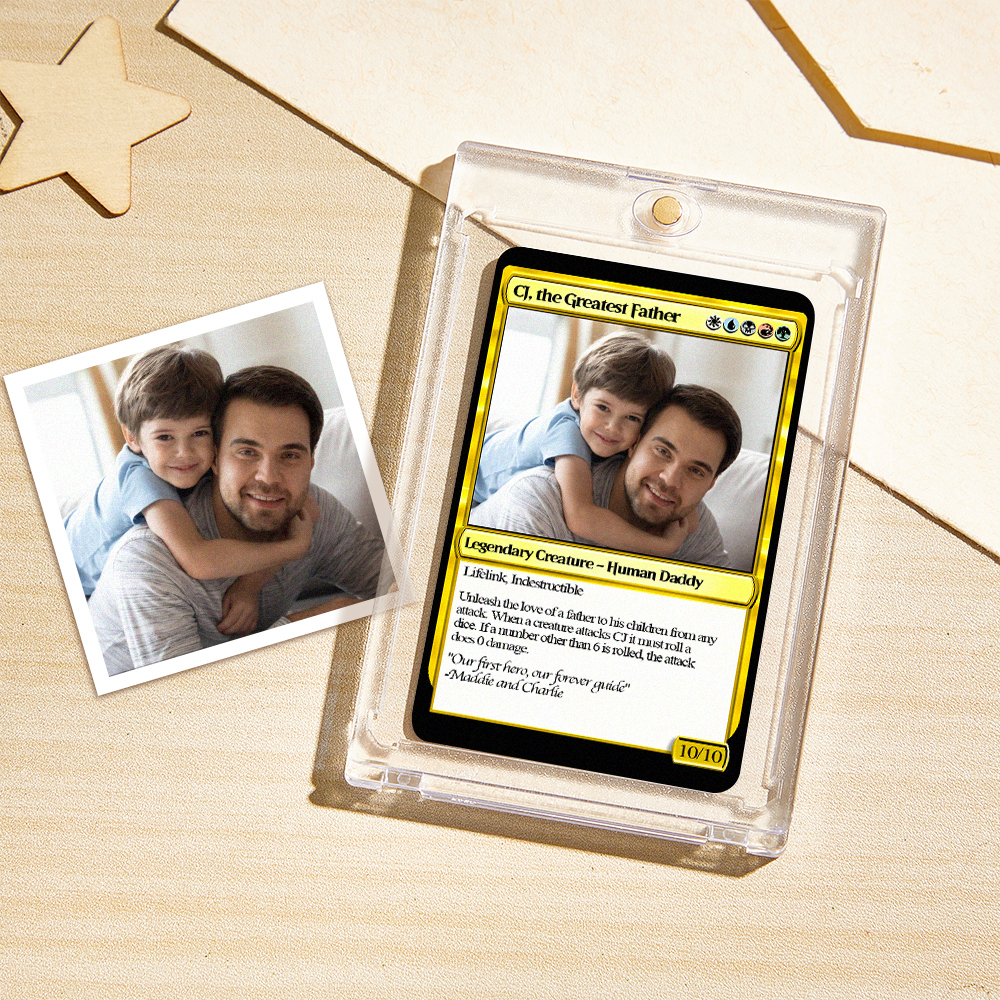 Custom Poke Card for Dad Personalized Photo and Text Gift for Father