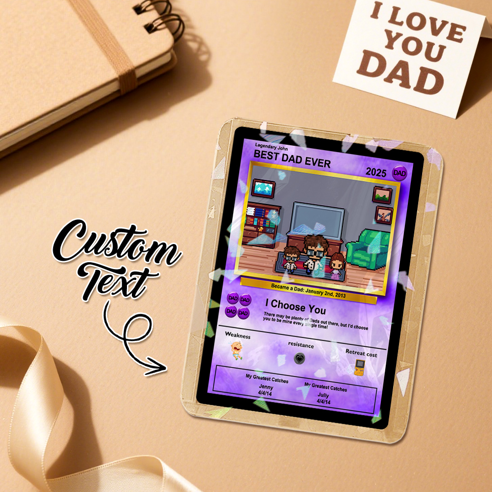 Custom Father's Day Poke Card Custom Poke Card Gift For Dad, Father's Day Gift, Custom Present - soufeelus