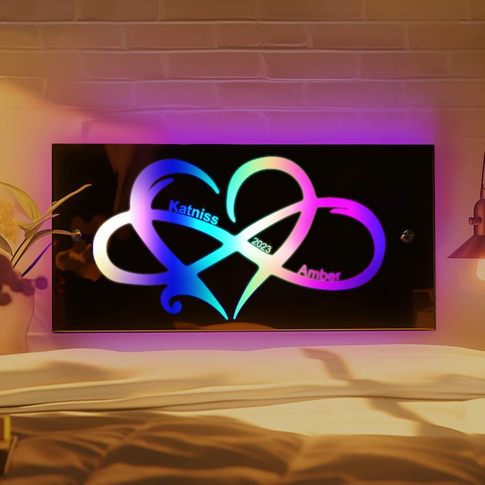 Personalized Name Infinity Love Mirror Light Couple Gift - soufeelus