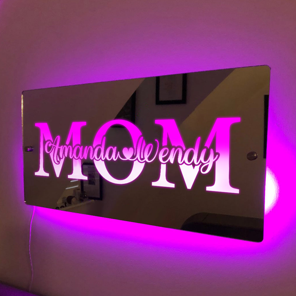 Custom Name Mirror Light Mother's Day Commemorate Gift - soufeelus