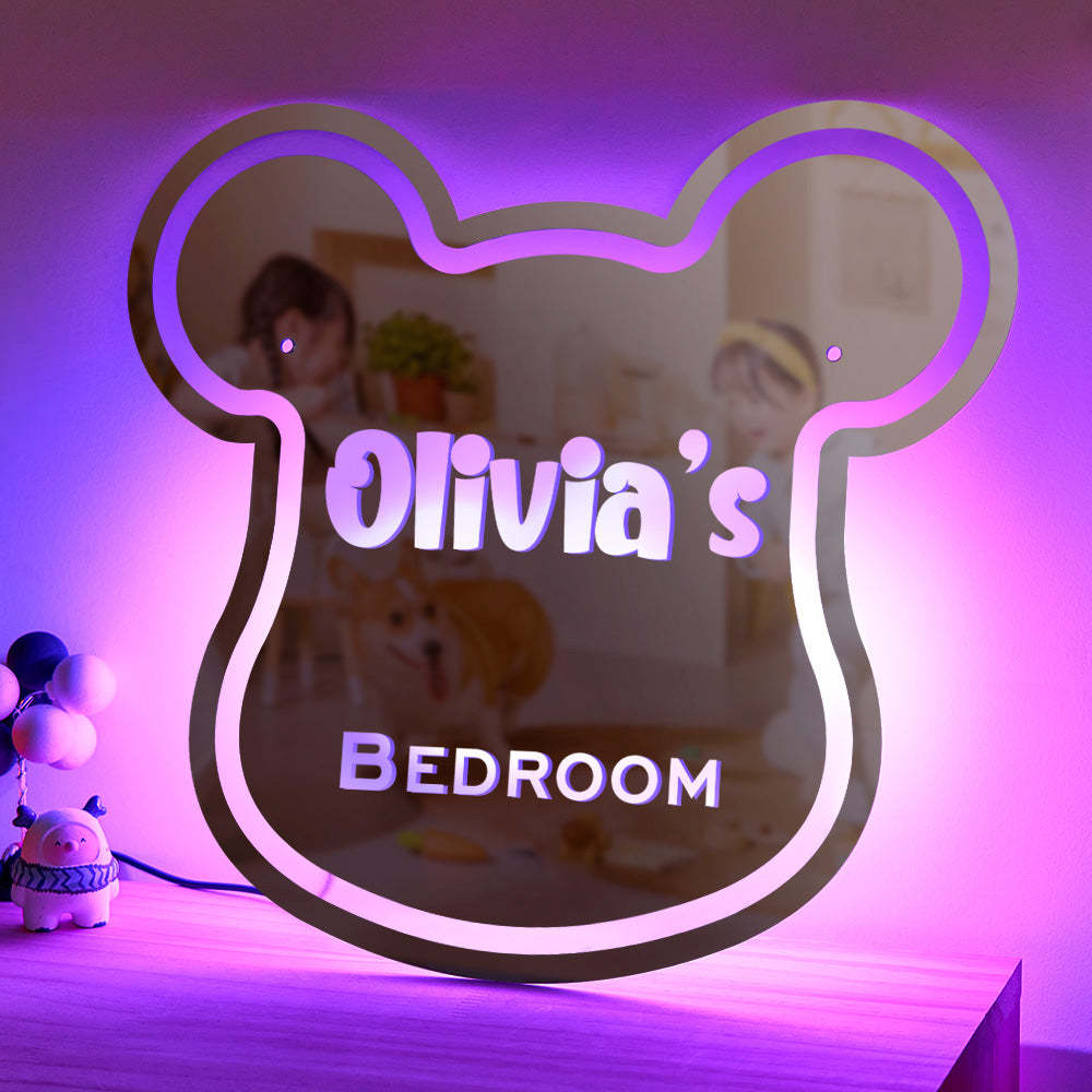 Personalized Olivia's BEDROOM Mirror Light Children's Bedroom Gift - soufeelus