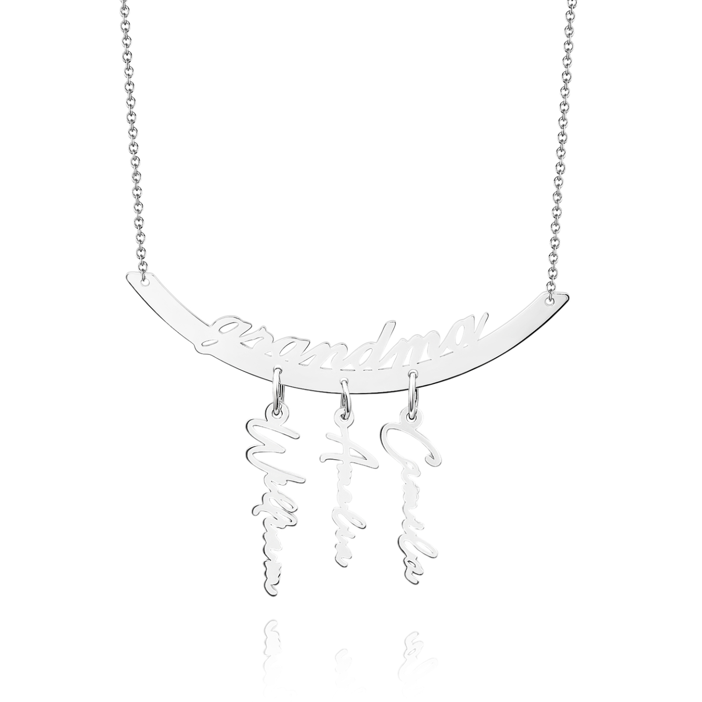 Custom Name Necklace Hanging Family Necklace with 1-7 Names Pendants Gift for Grandma Mother's Day Gifts - soufeelus