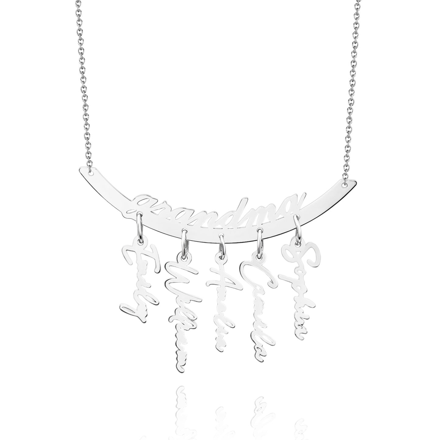 Custom Name Necklace Hanging Family Necklace with 1-7 Names Pendants Gift for Grandma Mother's Day Gifts - soufeelus