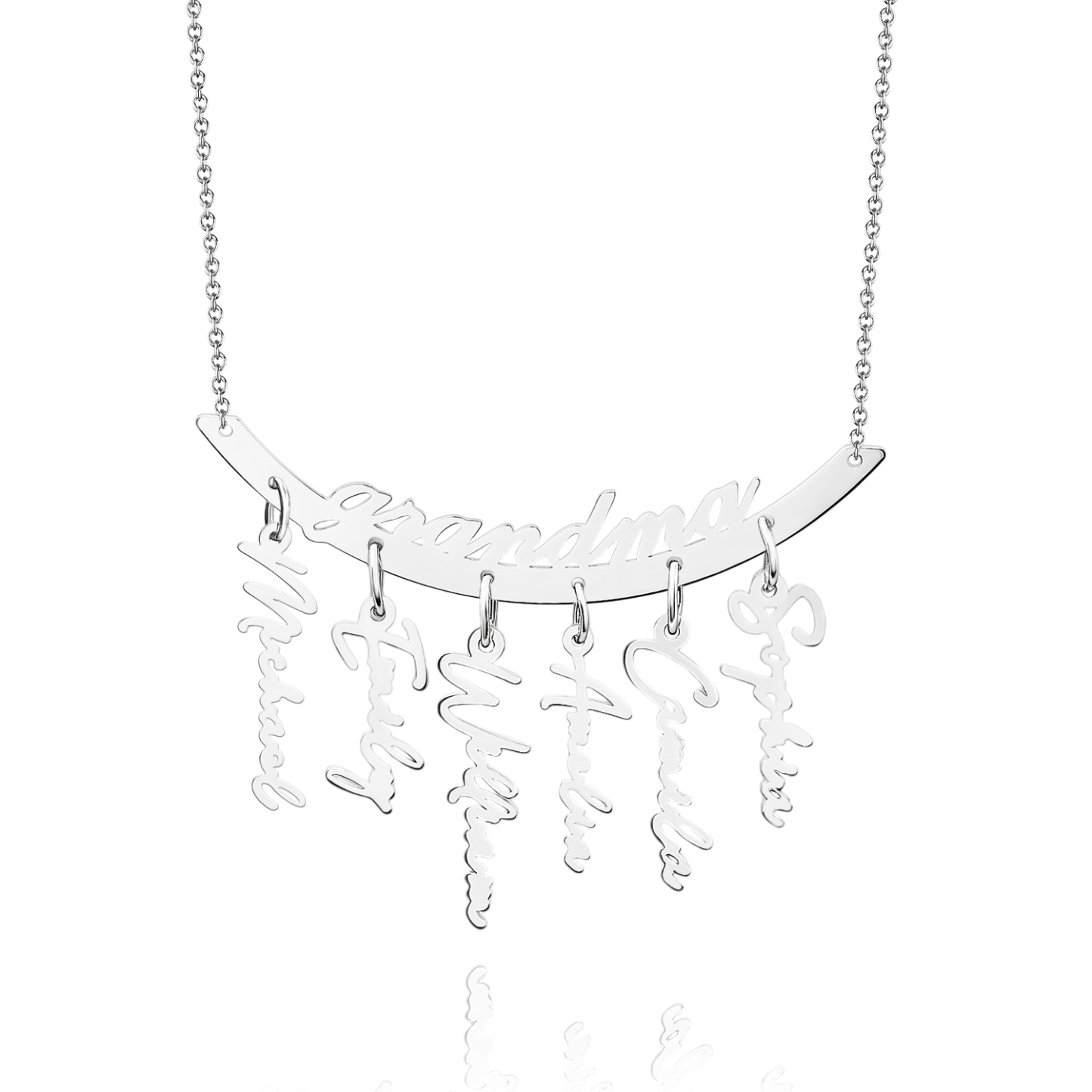 Custom Name Necklace Hanging Family Necklace with 1-7 Names Pendants Gift for Grandma Mother's Day Gifts - soufeelus