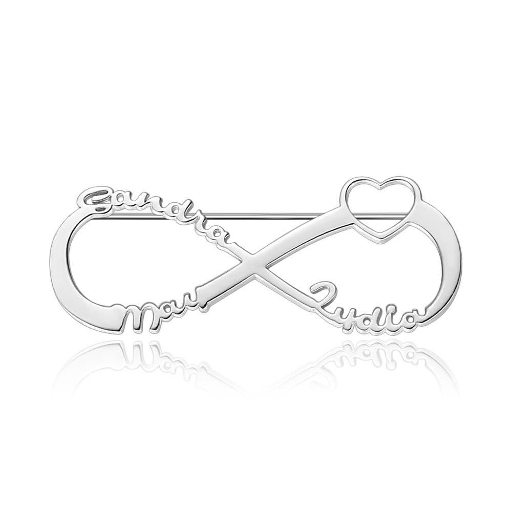 Custom Infinity Name Brooch Nameplate Lapel Pin Memorial Gifts Rose Gold Plated - soufeelus