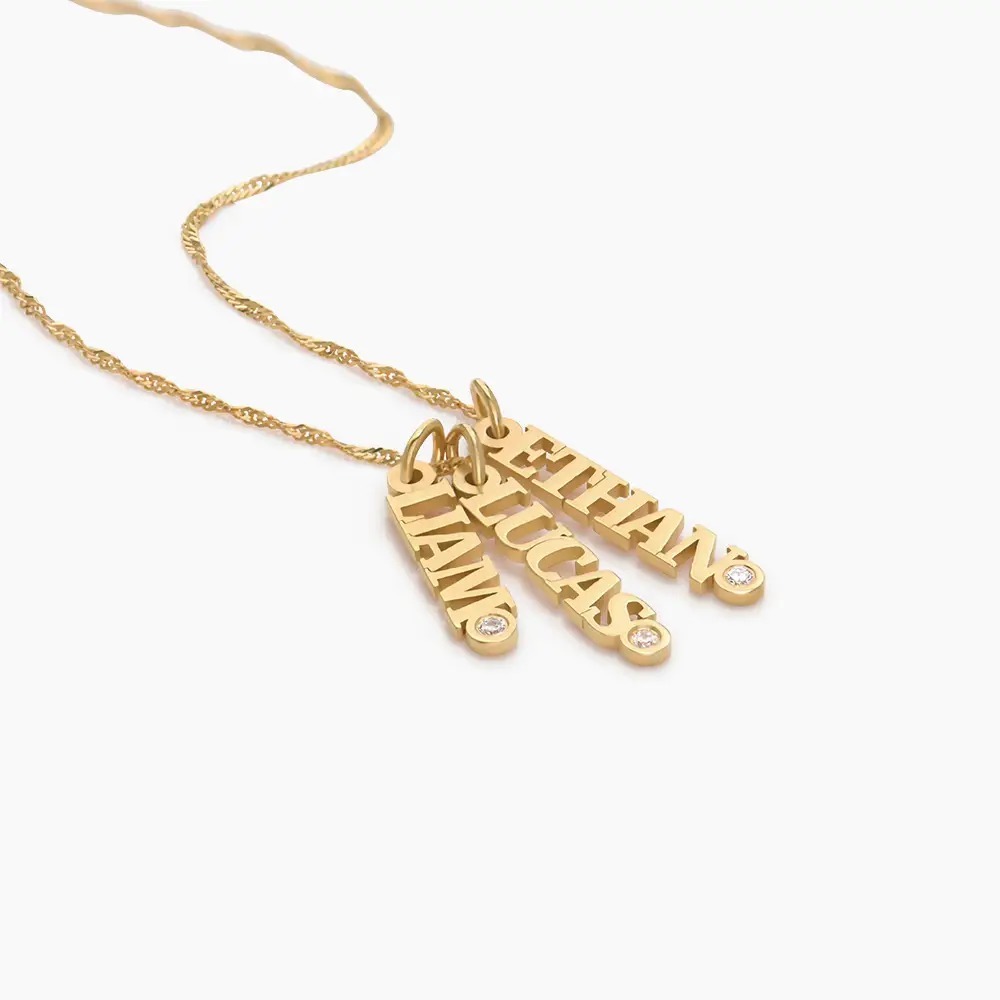 Custom Chain Name Necklace Multi-name Necklace Diamond Name Necklace Gift For Her