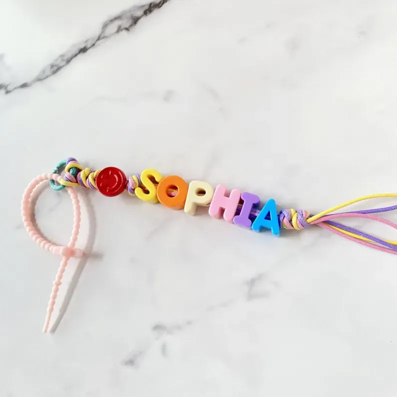 Personalized Bag Charm Name Chain Custom Acrylic Letters (Colors Random) Bag Charm for Purse Accessory Backpack Charm Personalized Gift