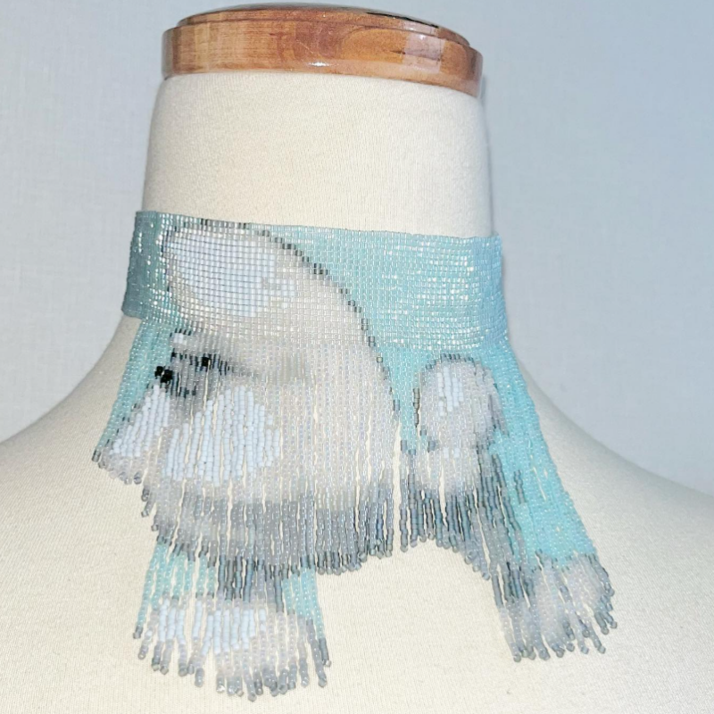 Custom Pet Photo Beaded Tassel Choker Necklace Personalized Handmade Fringe Jewelry Gift for Pet Lovers