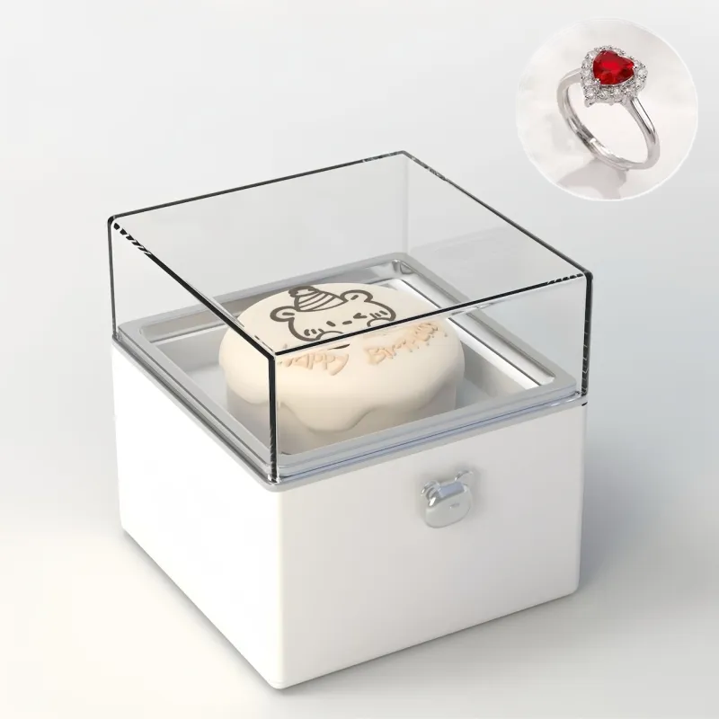 Magical Bear Cake Ring Box Surprise Gift Birthday Gift With Open Adjus