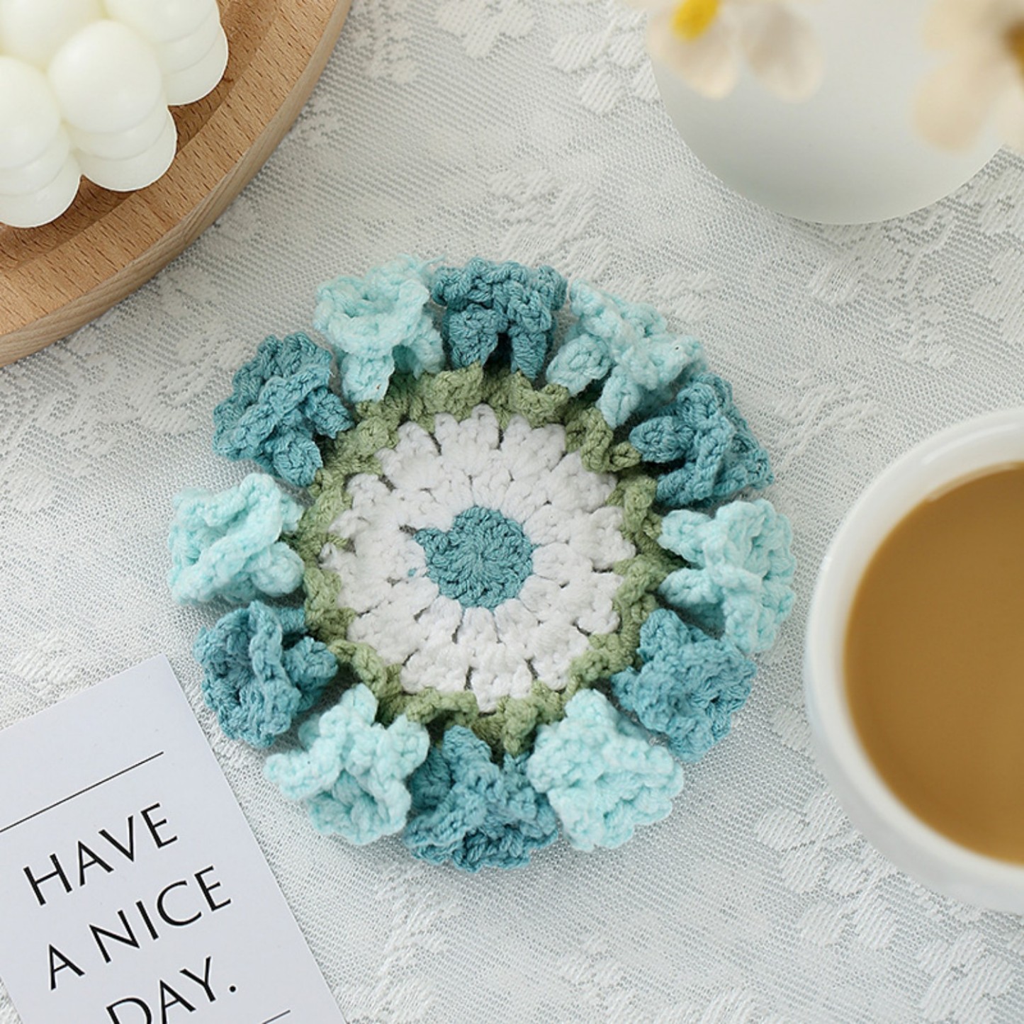 Lily Of The Valley Coaster Finished Hand-woven Pure Wool Gift For Mother And Girlfriend