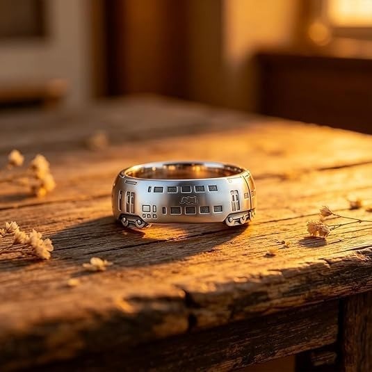 Subway Train Spinner Ring Anxiety-Relief Spinner Ring Jewelry For Train Lover 商品缩略图