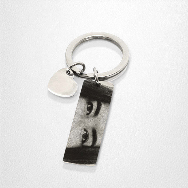 Eye Keychain With Heart-Shaped Pendant Engraved Keychain Photo Keychain Best Gift For Her
