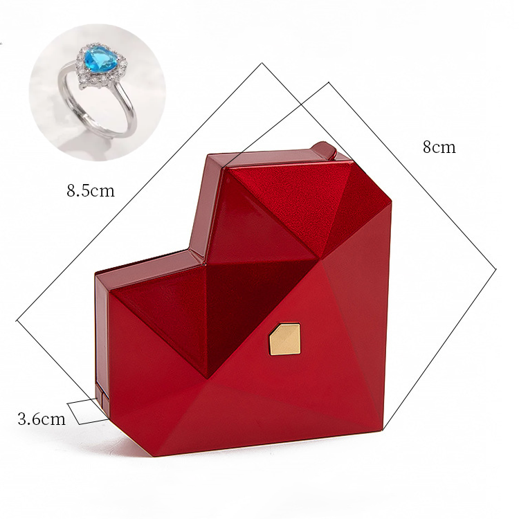 Heart Ring Box with Heart Promise Ring Open Adjustable Ring Multicolor Gift For Lover For Her