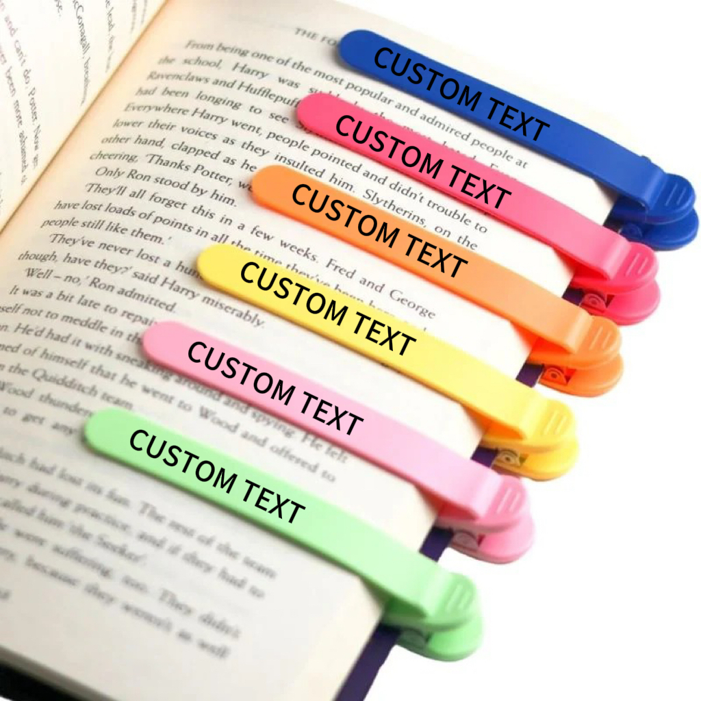 Custom Bookmarks with Text Automatic Silicone Book Clip Bookmarks Suitable for Reading Lovers Back to School