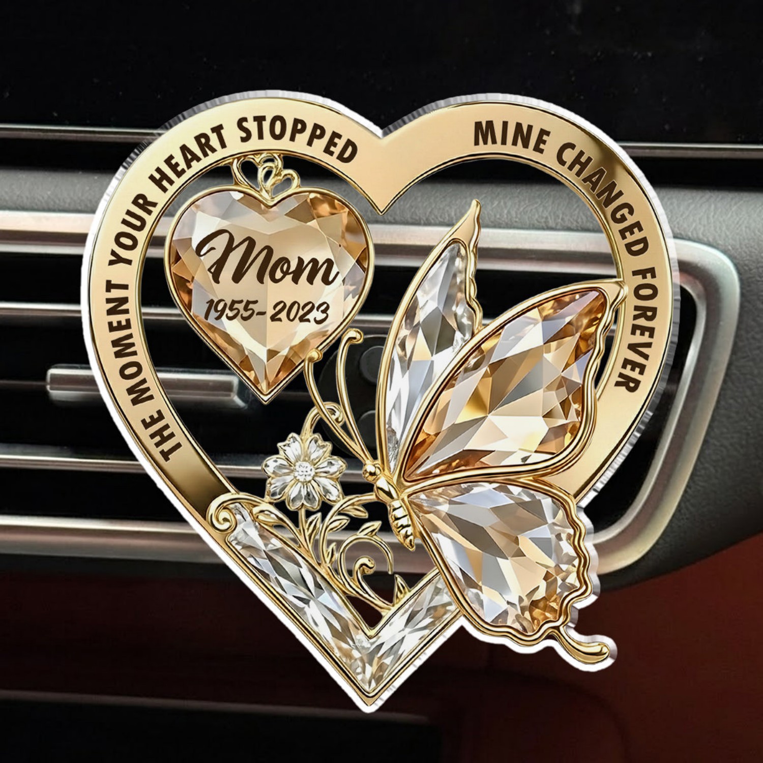 The Moment My Heart Changed Forever - Personalized Custom Car Ornament