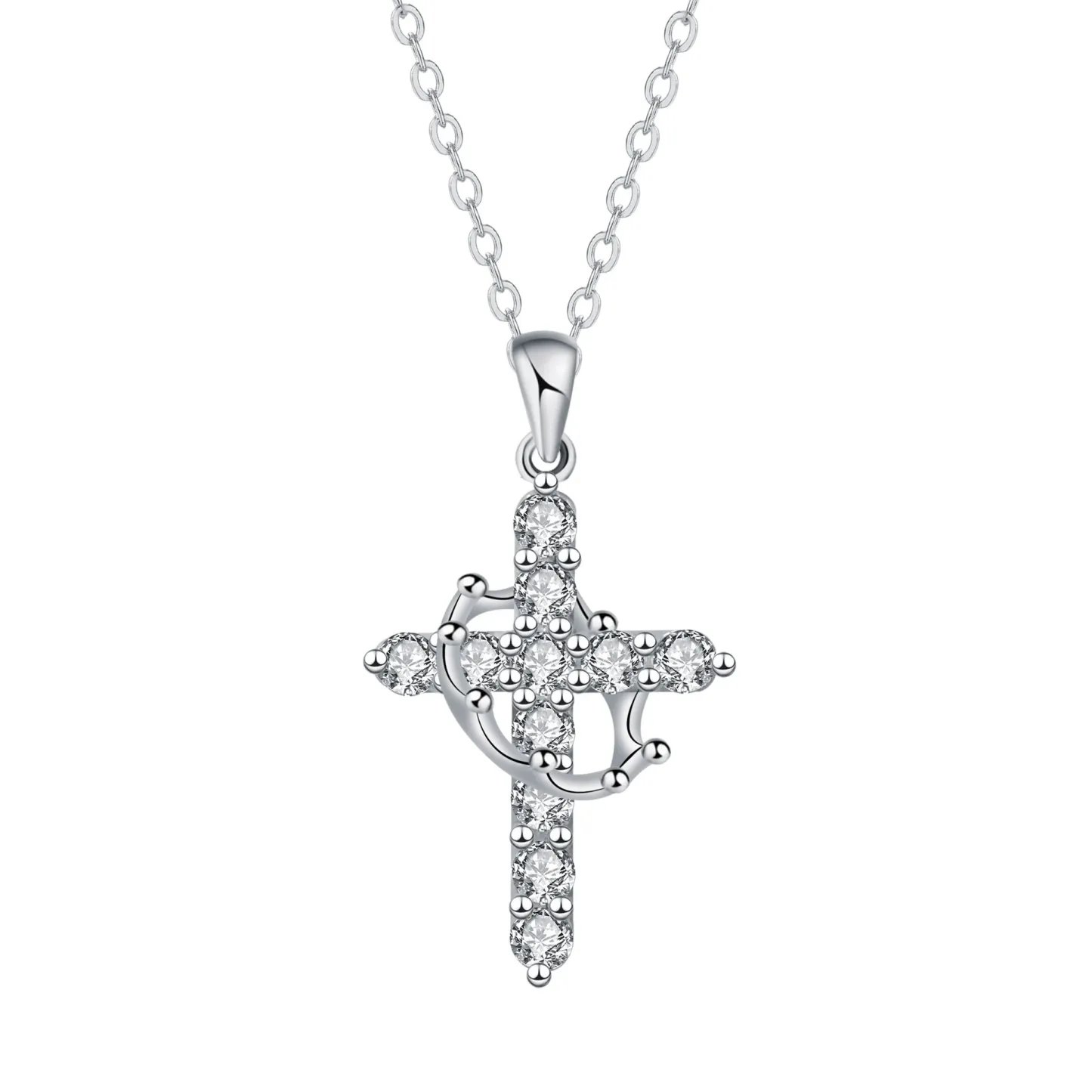 Crown and Cross Necklace for Her that is elegant meaningful and made to shine