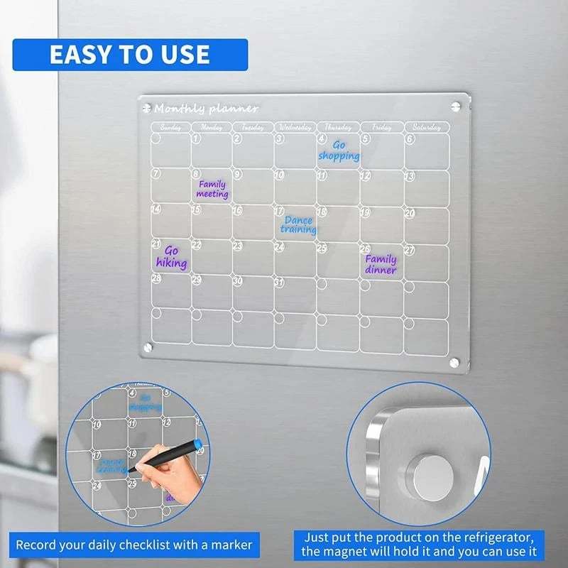 Magnetic Schedule Planner For Fridge Permanently Reusable
