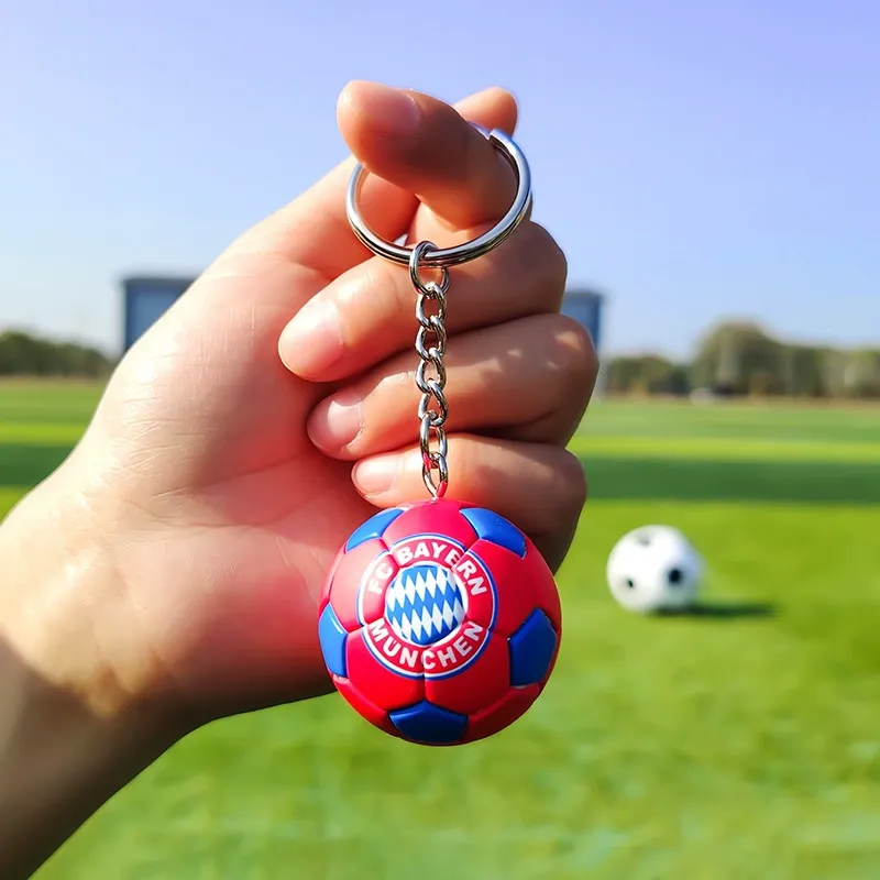 Mini Football Pendant Keychain Real Madrid Pendant World Cup Souvenir Birthday Gift For Boys Fans