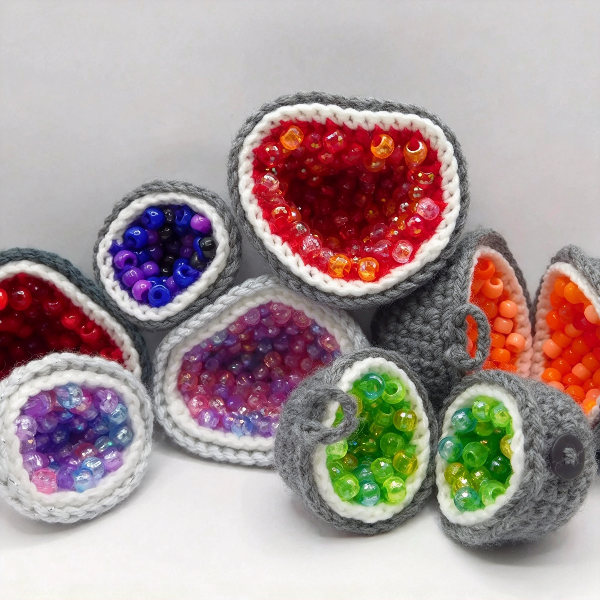 Crochet Crystal Geode Plush – A Sparkly Little Gem for Stress Relief