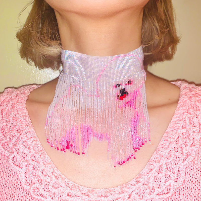 Custom Pet Photo Beaded Tassel Choker Necklace Personalized Handmade Fringe Jewelry Gift for Pet Lovers