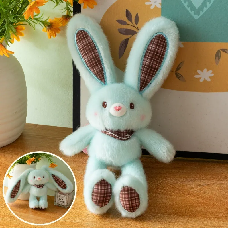 Pull-Out Long Ear Bunny Keychain Plush Toy – Cute Rabbit Bag Charm with Stretchy Ears, Soft Stuffed Animal Pendant, Fun Gift for Kids & Plush Lovers