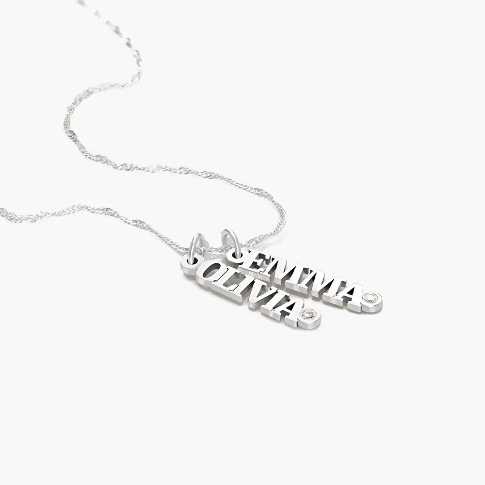 Custom Chain Name Necklace Multi-name Necklace Diamond Name Necklace Gift For Her