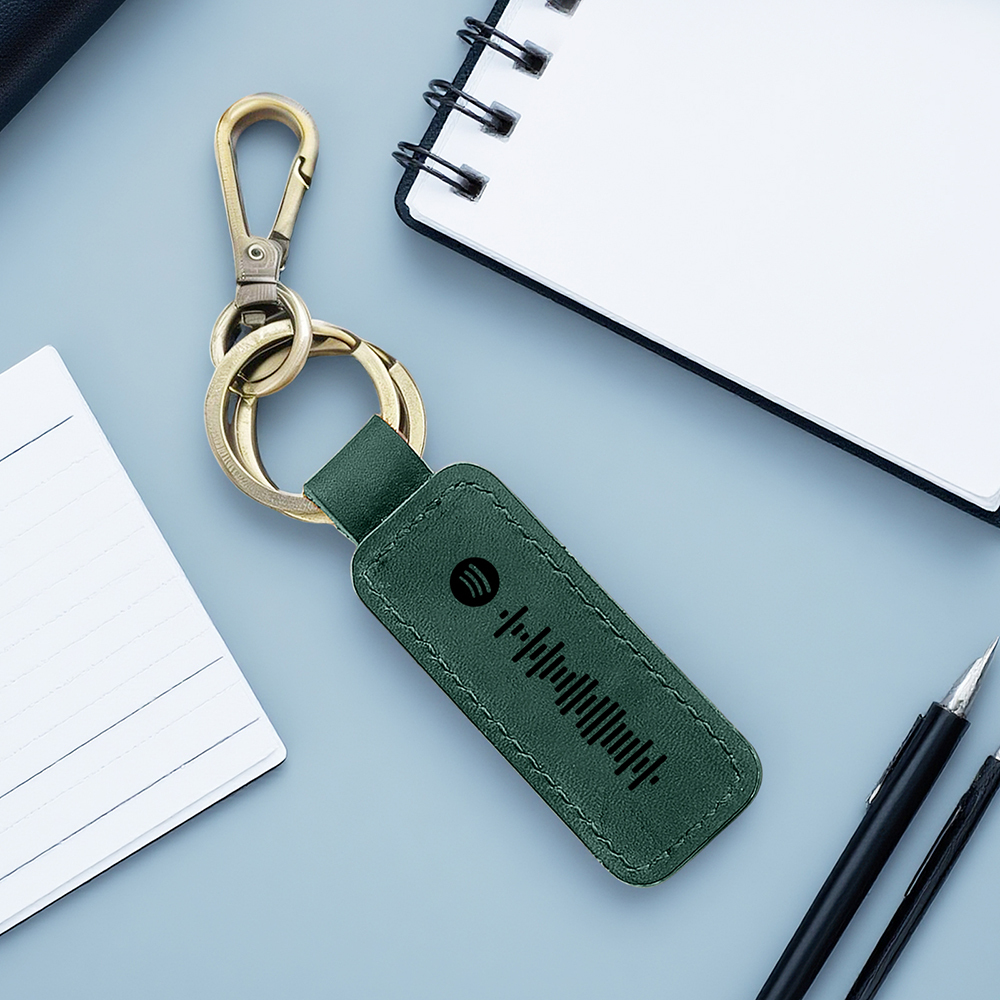 Custom Spotify Leather keychain Personalized Scannable Spotify keychain Anniversary Gift Valentines Day Gift Husband Birthday Gift
