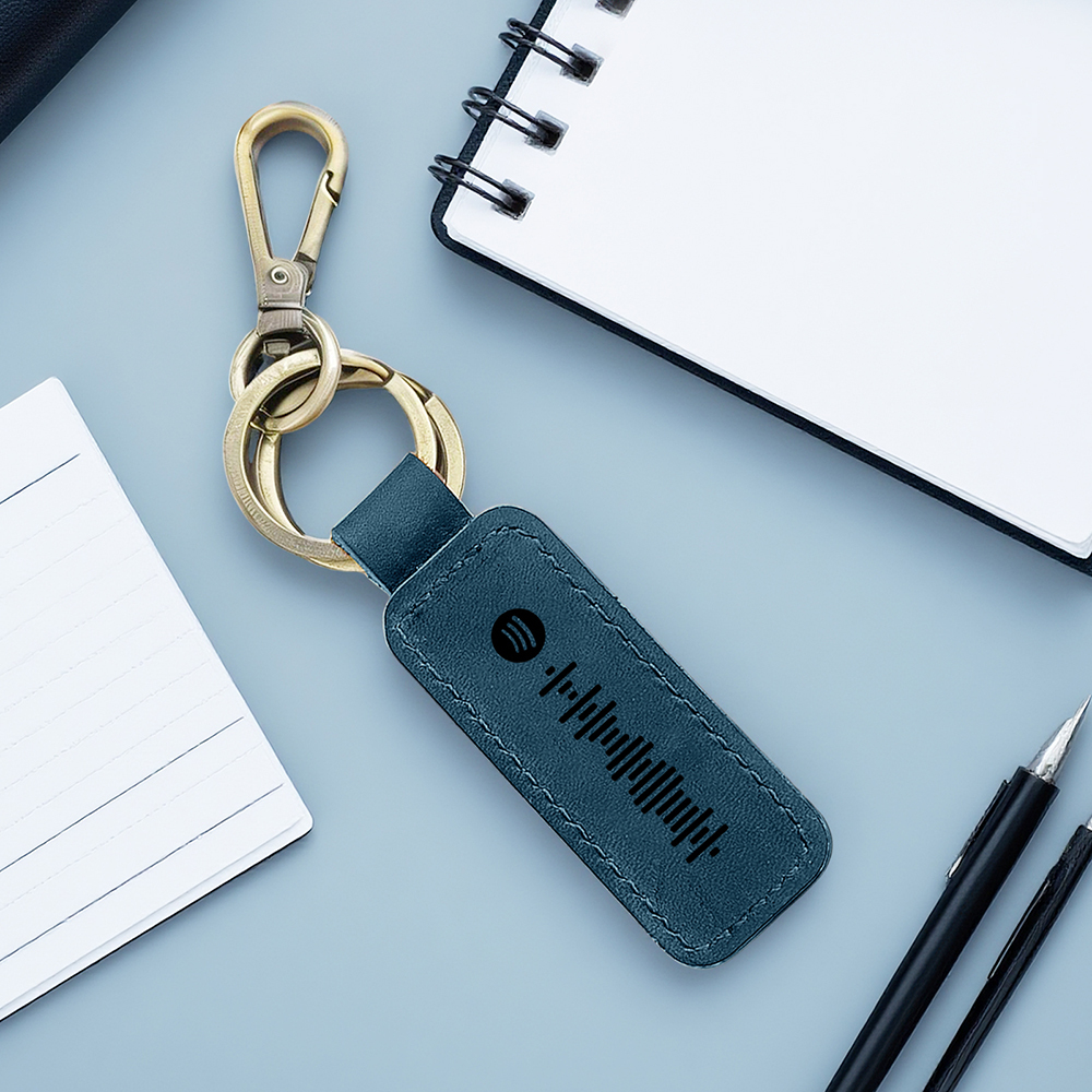 Custom Spotify Leather keychain Personalized Scannable Spotify keychain Anniversary Gift Valentines Day Gift Husband Birthday Gift