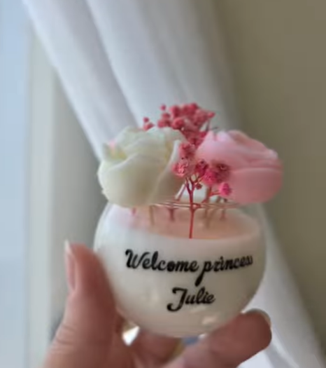 Customizable Name Candle Flower Aromatherapy Cup Mother's Day Gift Wedding Gift