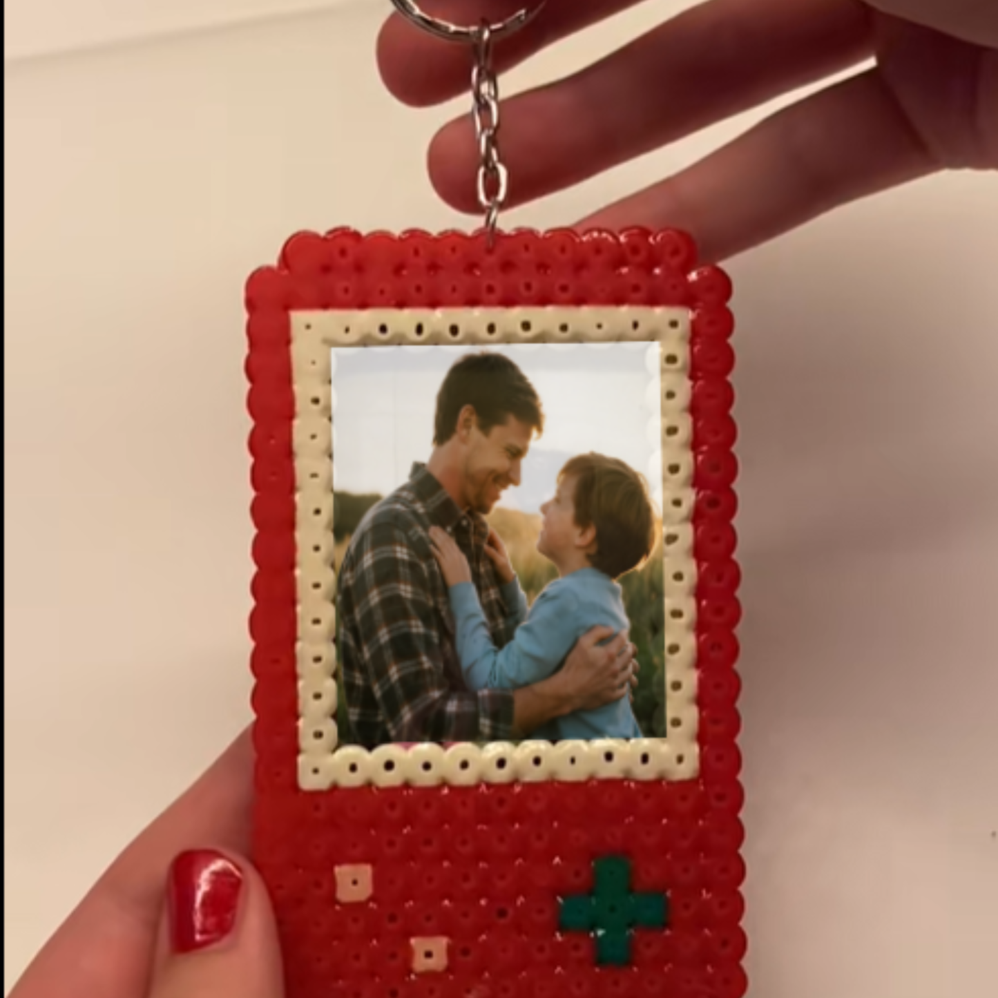 Custom Photo Game Console Pixel Bead Keychain Bag Charm for Lover