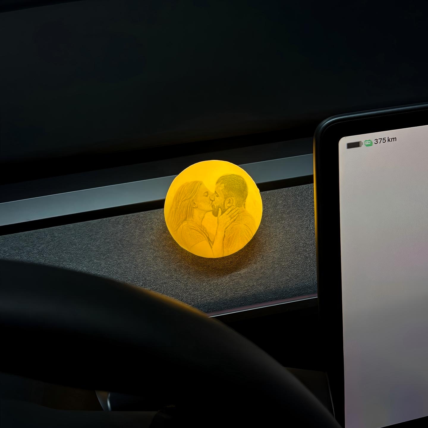 Custom Photo Mini Moon Lamp Magnetic Fridge Magnet Car Decoration