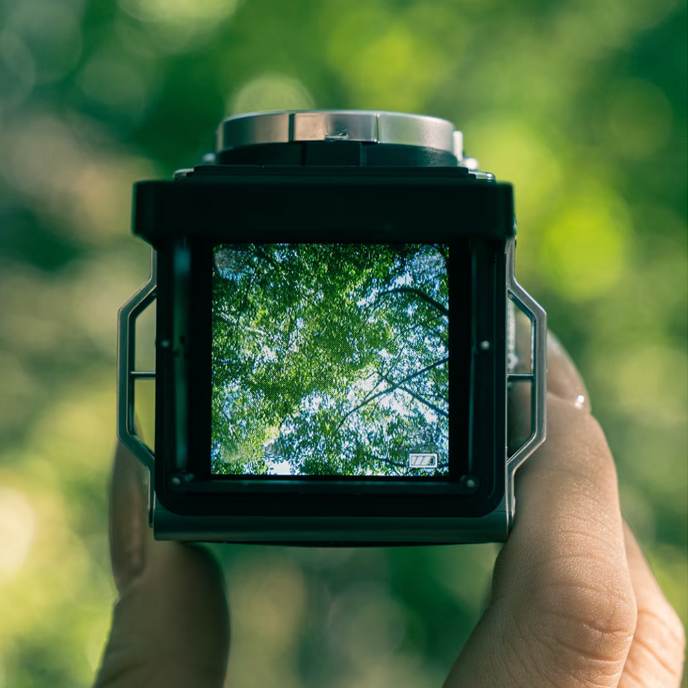 Retro Simulation Twin-Lens Reflex Camera, Photo Taking, Hand-Cranked Video Recording Gift