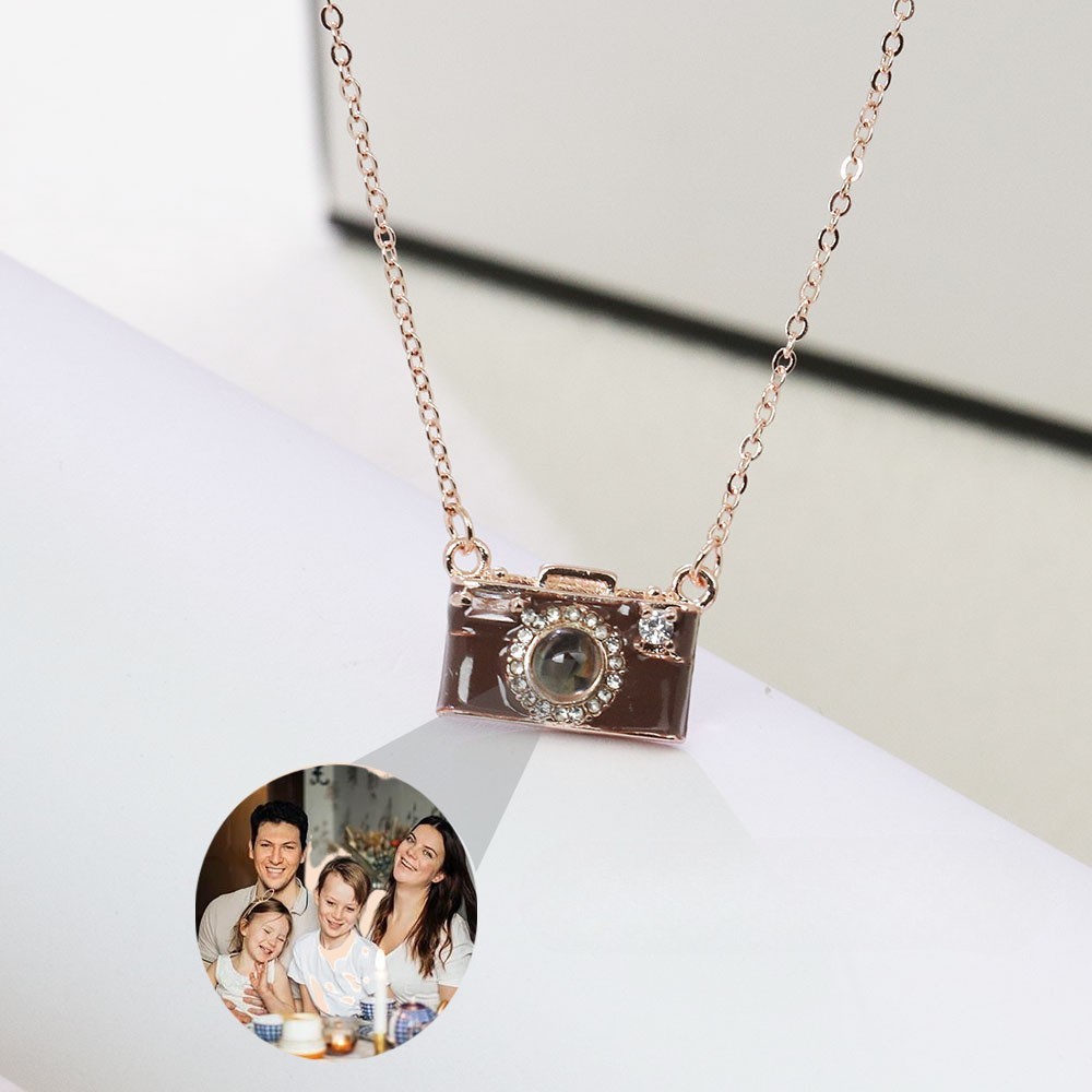 Personalized Photo Necklace Projection Gem Camera Necklace Anniversary Gifts for Her