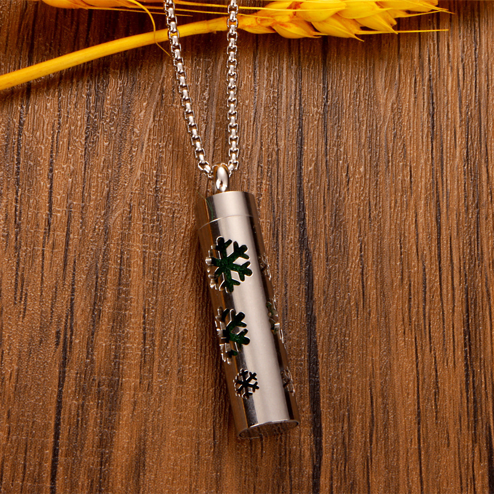 Perfume Diffuser Necklace Essential Oil Aromatherapy Stainless Steel Necklace Vertical Fragrance Pendant Necklace