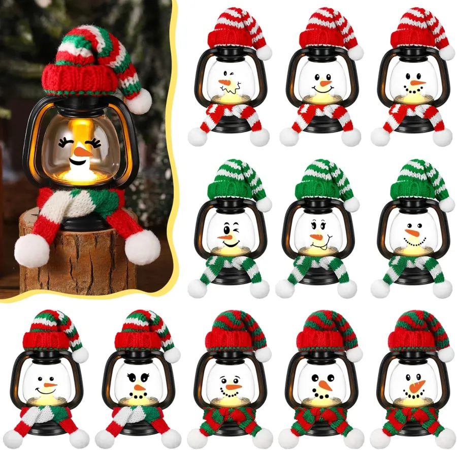 Last Day Promotion! Mini Snowman Lanterns with Hats and Scarves