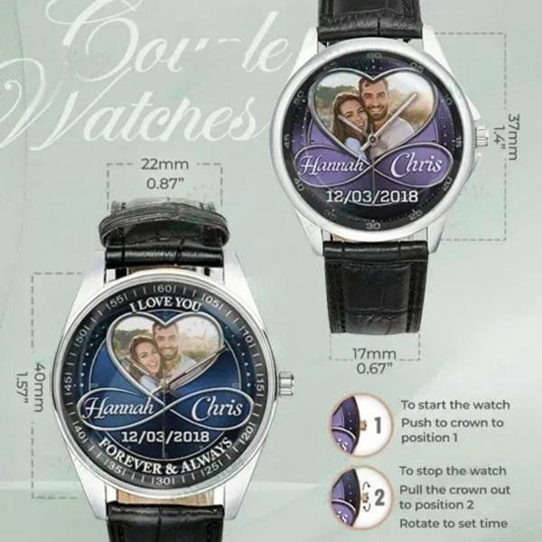 Couple Photo Upload - Custom Stainless Steel Watches