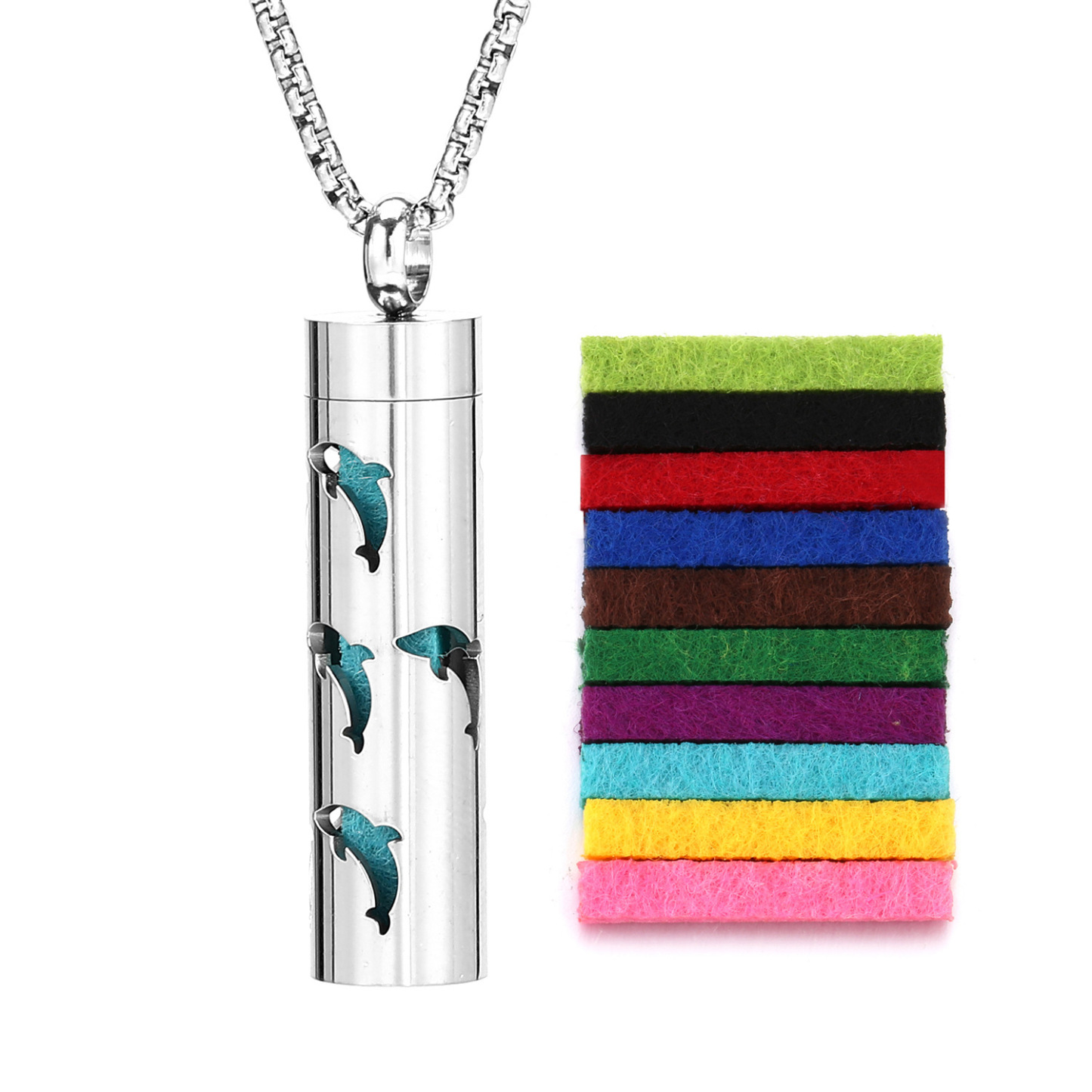 Perfume Diffuser Necklace Essential Oil Aromatherapy Stainless Steel Necklace Vertical Fragrance Pendant Necklace