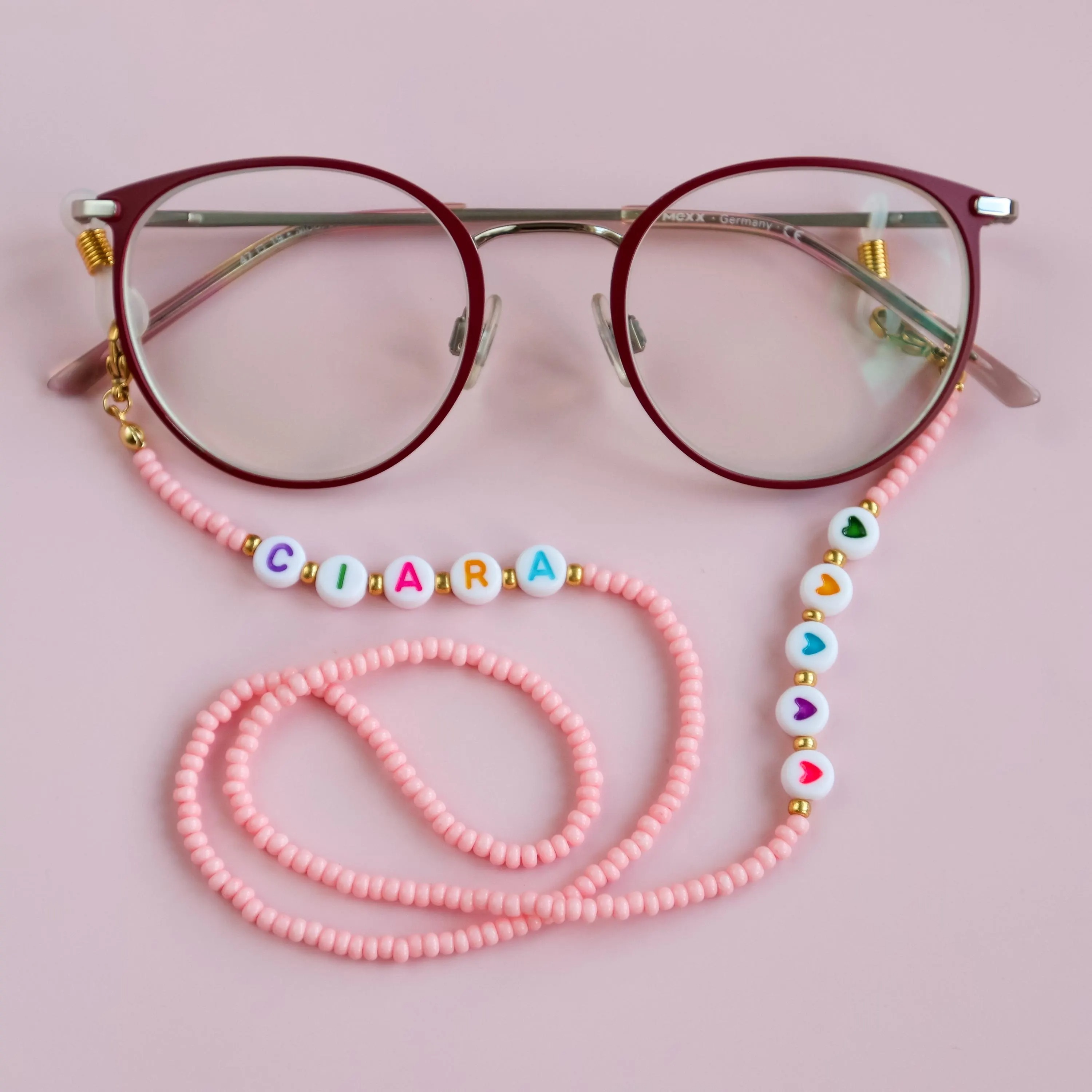Custom Name Beaded Glasses Chain Strap Personalized Beaded Strap Colorful Glasses Lanyard Gift for Kids and Adults