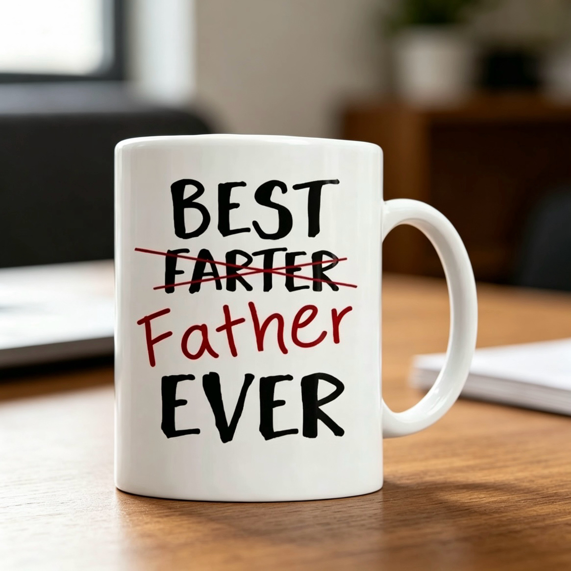 Funny Dad Coffee Mug Best Father Ever Farter Joke Cup Novelty Gift from Kids Perfect Father’s Day Gift for Dad