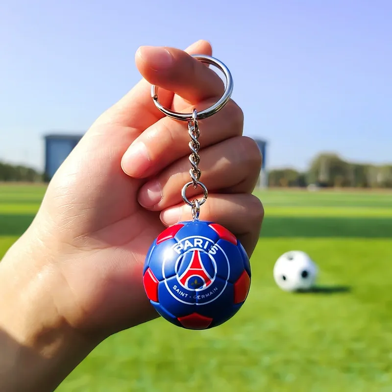 Mini Football Pendant Keychain Real Madrid Pendant World Cup Souvenir Birthday Gift For Boys Fans