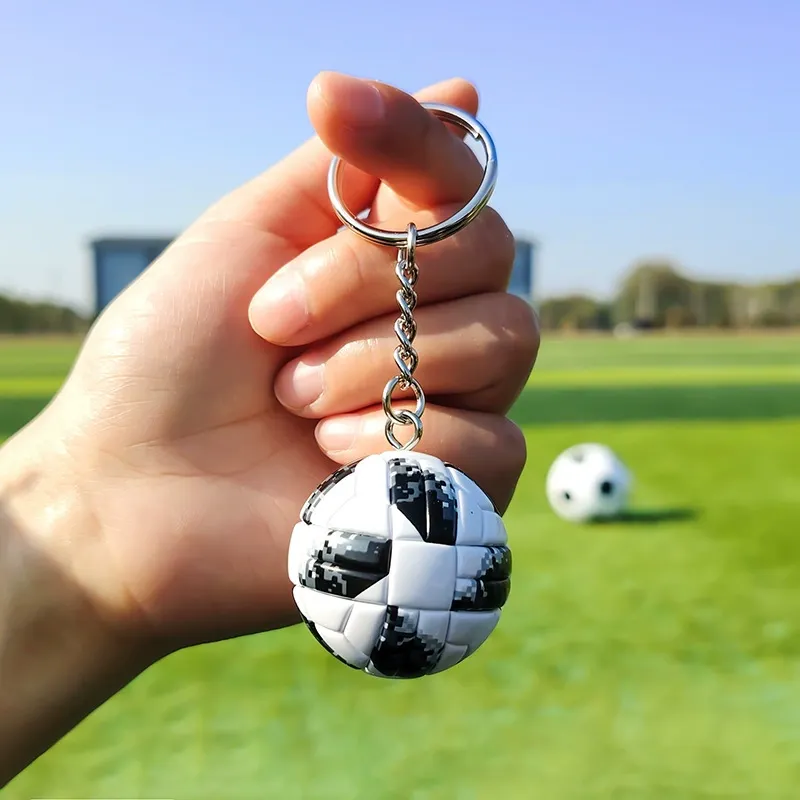 Mini Football Pendant Keychain Real Madrid Pendant World Cup Souvenir Birthday Gift For Boys Fans