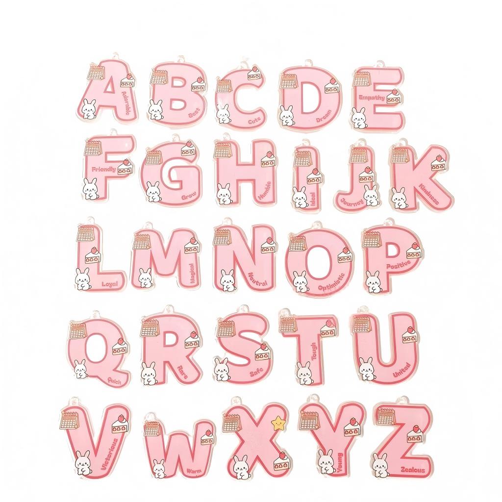 Alphabet Bag Charm Keychain – Personalized Letter Keychain, Cute Bag Charm, Custom Bag Accessory & Gift