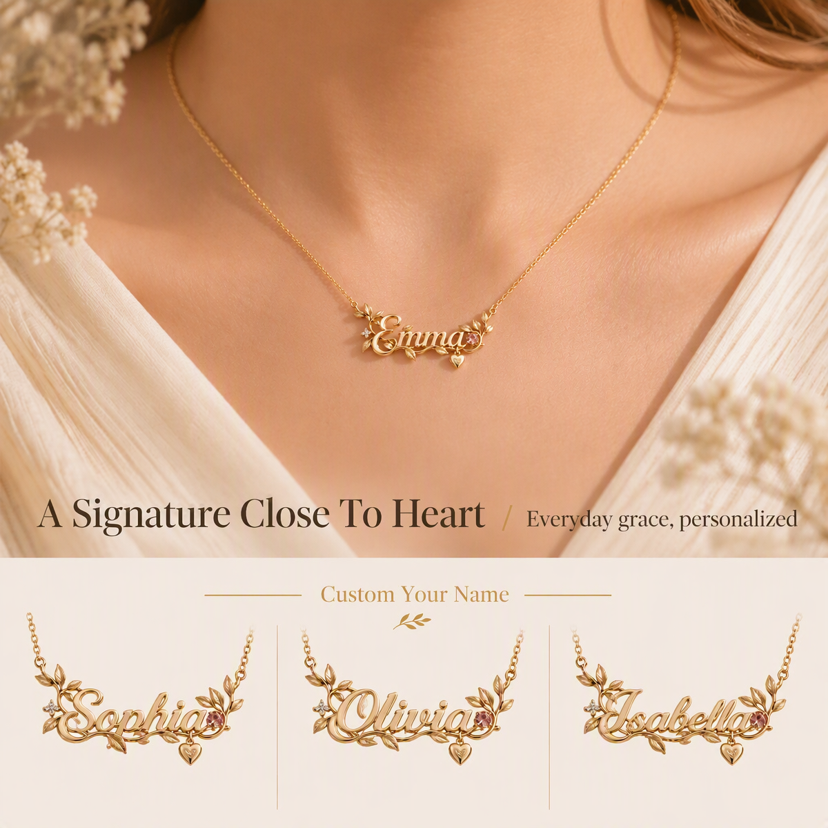 Custom Name Necklace 925 Sterling Silver Personalized Nameplate Pendant Cursive Letter Choker Jewelry Customized Birthday Gift for Women Girls