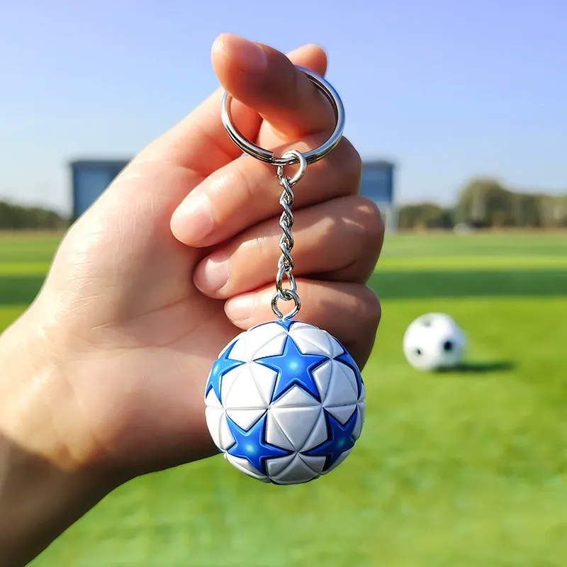 Mini Football Pendant Keychain Real Madrid Pendant World Cup Souvenir Birthday Gift For Boys Fans