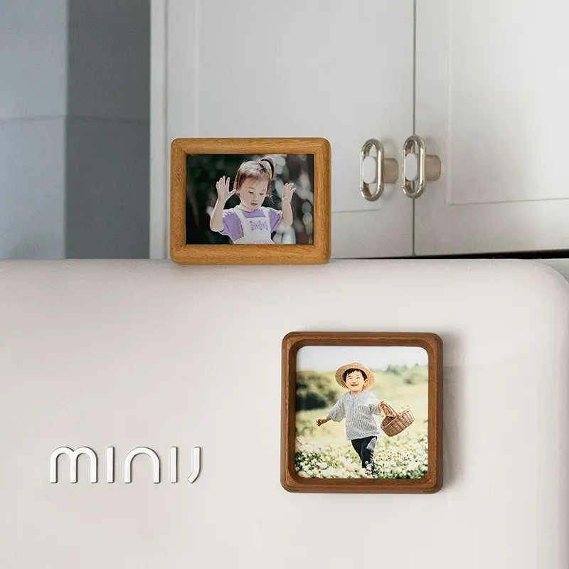 Personalized Photo Fridge Magnet Wooden Frame Fridge Decor Gift for Her