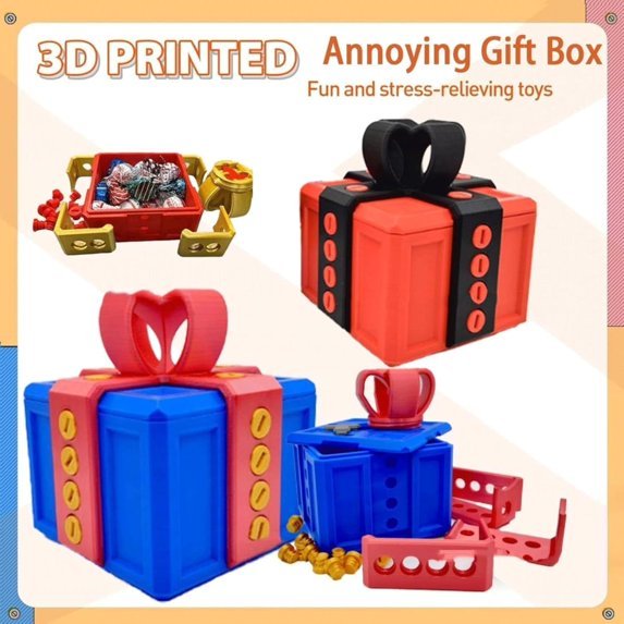 The Annoying Gift Box With Screws 3D Printed Gift Card Money Cash Puzzle Box for Him/Her