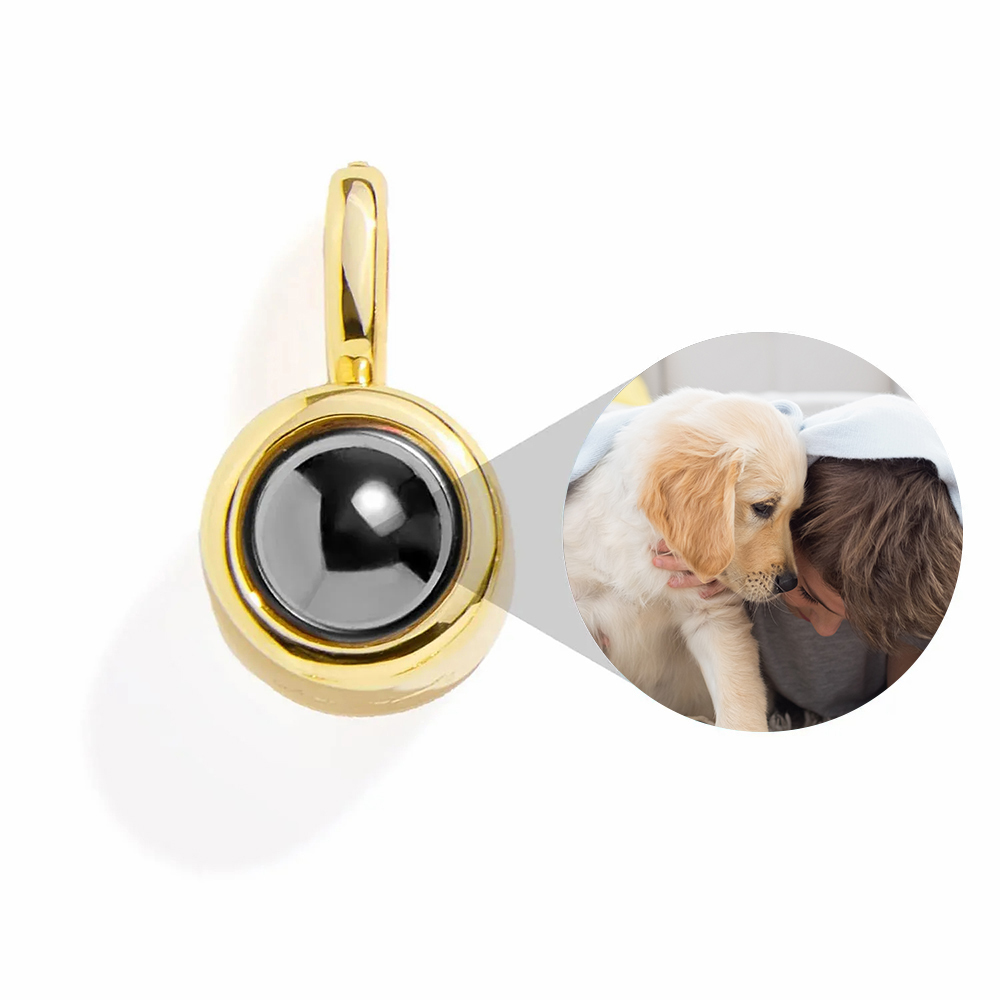 PERSONALIZED CIRCLE PHOTO CHARM - GOLD