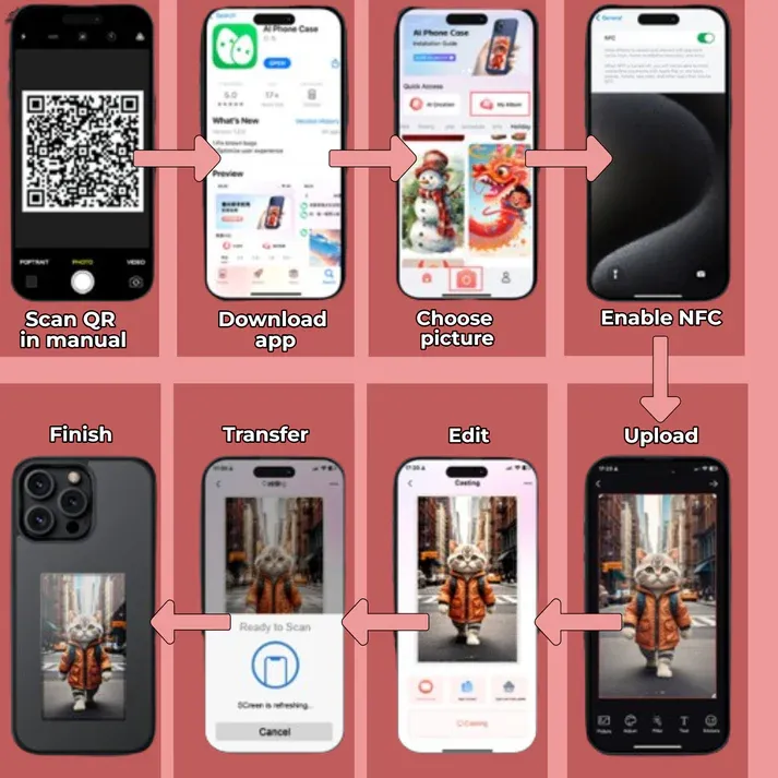 Individuality DIY Phone Case E-Ink Screen Phone Case