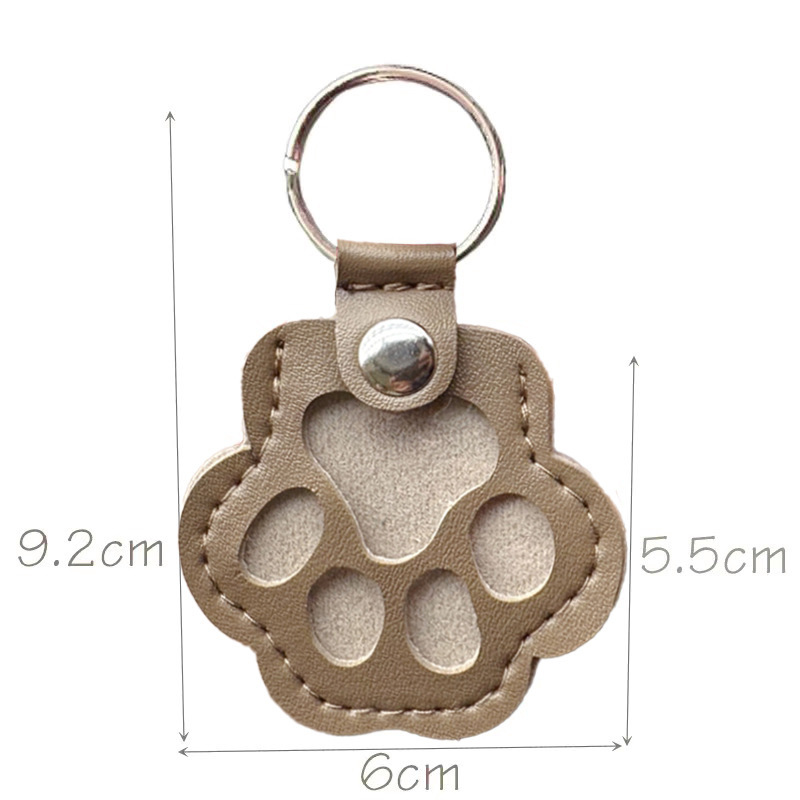 Custom Text Pet Hair Storage Keychain Dog Paw Keychain Leather Keychain Gift for Pet Lovers