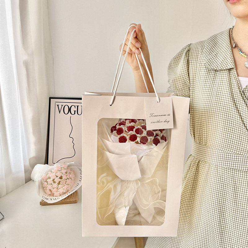 Simulation Rose Bouquet Handmade Diy Material Package Hand-held Flowers For Her Gift